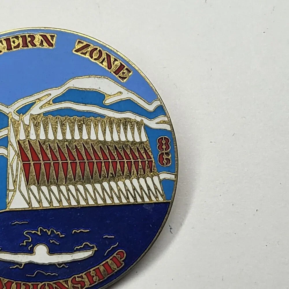 Western Zone Championship 1986 USA Swimming Colorado Springs Enamel Pin Vintage